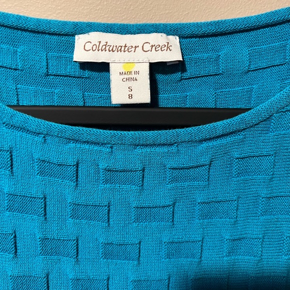 Coldwater Creek Ladies S Bright Blue Waffle Top - Picture 2 of 8